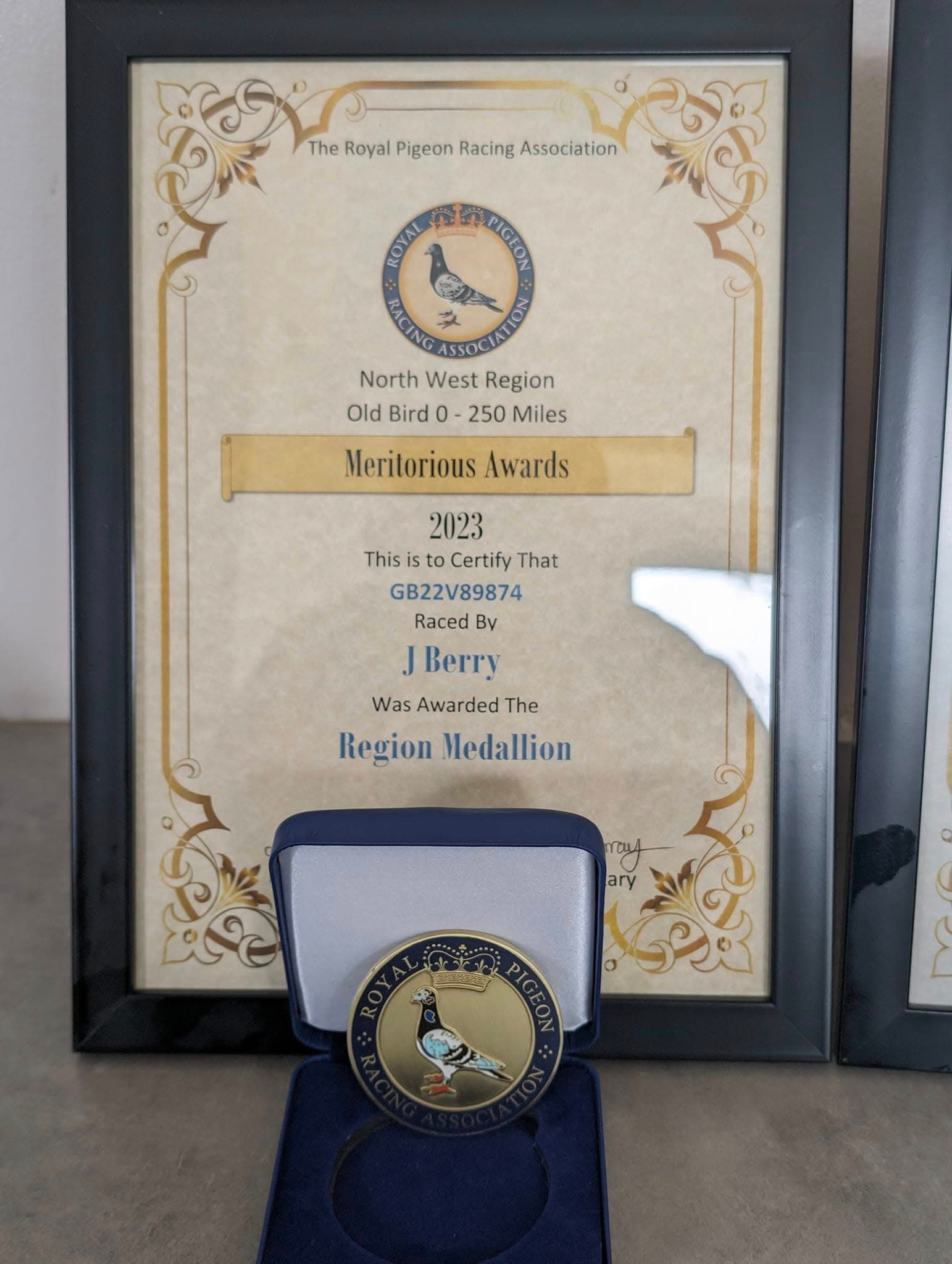 RPRA Region Medallion award for GB22V89874